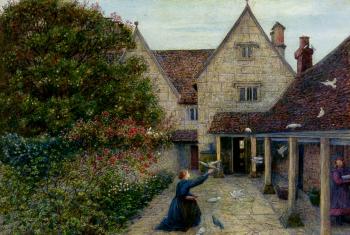 瑪麗 斯帕爾塔利 斯蒂曼 Feeding The Doves At Kelmscott Manor